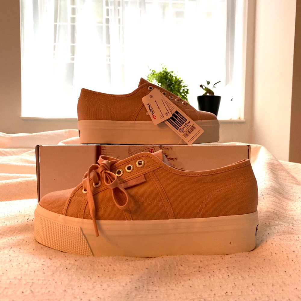 pink Superga platform sneakers